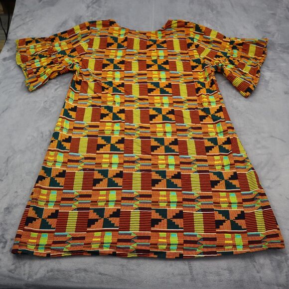 Lapogee Dress Womens 2X Orange Casual Half Bell Sleeve A-Line Scarf Set - Picture 6 of 16